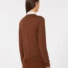 Wool and silk sweater, chocolate