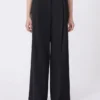 Wool-blend trousers, black