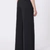Wool-blend trousers, black