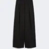 Wool-blend trousers, black