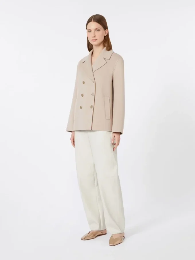 Wool broadcloth jacket, beige pink