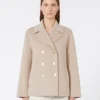 Wool broadcloth jacket, beige pink