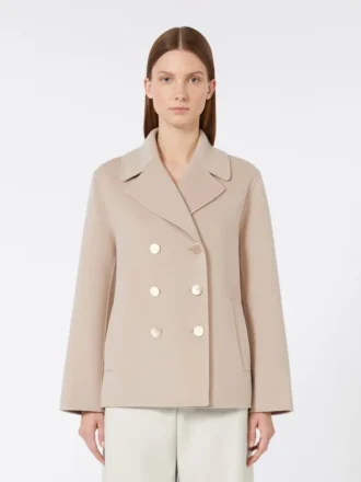 Wool broadcloth jacket, beige pink