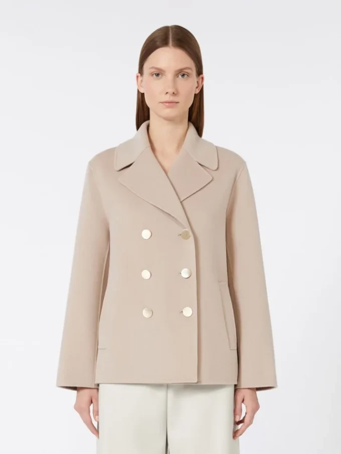 Wool broadcloth jacket, beige pink