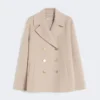 Wool broadcloth jacket, beige pink