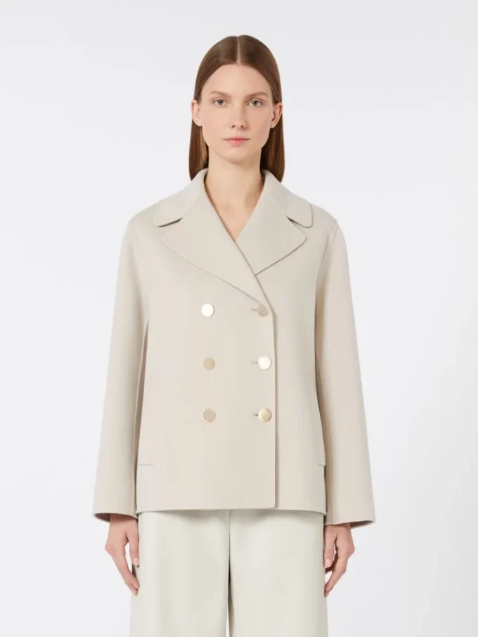 Wool broadcloth jacket, sand