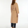 Wool broadcloth midi coat, camel