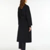 Wool broadcloth midi coat, midnightblue