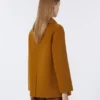 Wool broadcloth pea coat, mustard