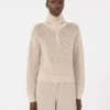 Wool, cashmere and lurex sweater, albino
