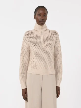 Wool, cashmere and lurex sweater, albino