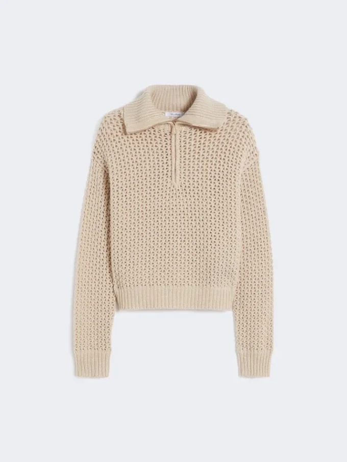 Wool, cashmere and lurex sweater, albino