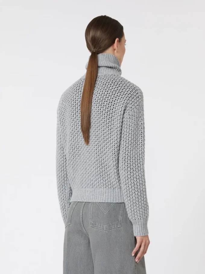 Wool, cashmere and lurex sweater, light grey Wool, cashmere and lurex sweater, light grey