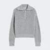 Wool, cashmere and lurex sweater, light grey Wool, cashmere and lurex sweater, light grey