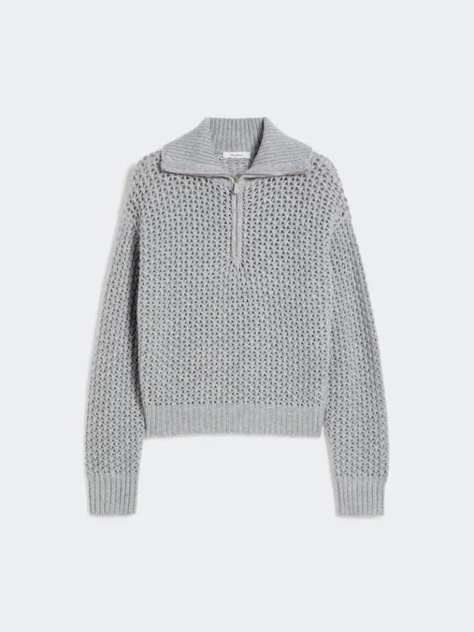 Wool, cashmere and lurex sweater, light grey Wool, cashmere and lurex sweater, light grey