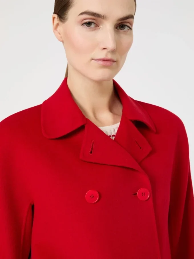 Wool, cashmere and silk boxy jacket, red