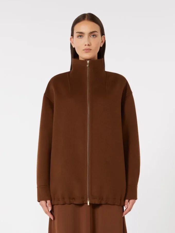 Wool, cashmere and silk coat, chocolate