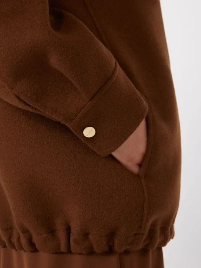 Wool, cashmere and silk coat, chocolate