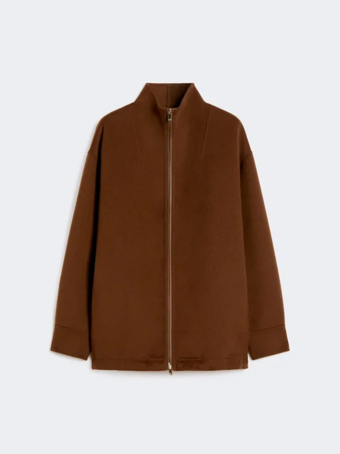 Wool, cashmere and silk coat, chocolate