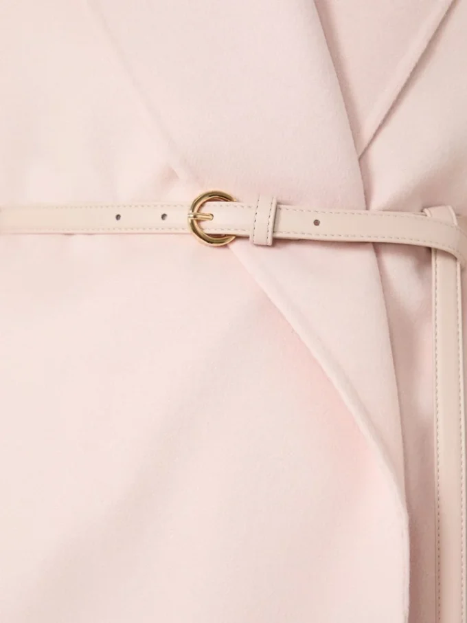 Wool, cashmere and silk robe coat, pink