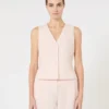 Wool crepe gilet, pink