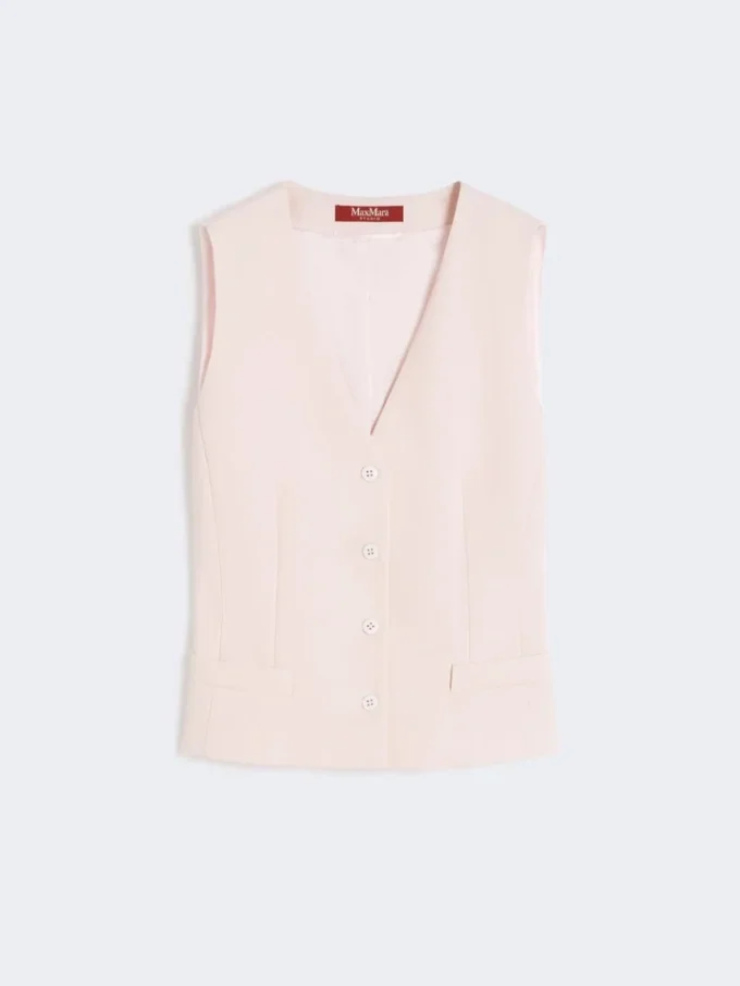 Wool crepe gilet, pink