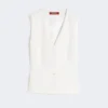 Wool crepe gilet, white