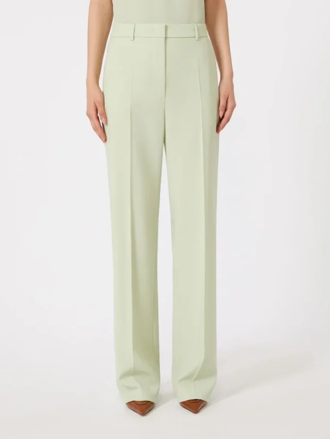 Wool crepe trousers, green