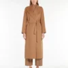 Wool drap wrap coat, camel
