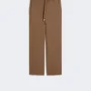Wool gabardine trousers, camel