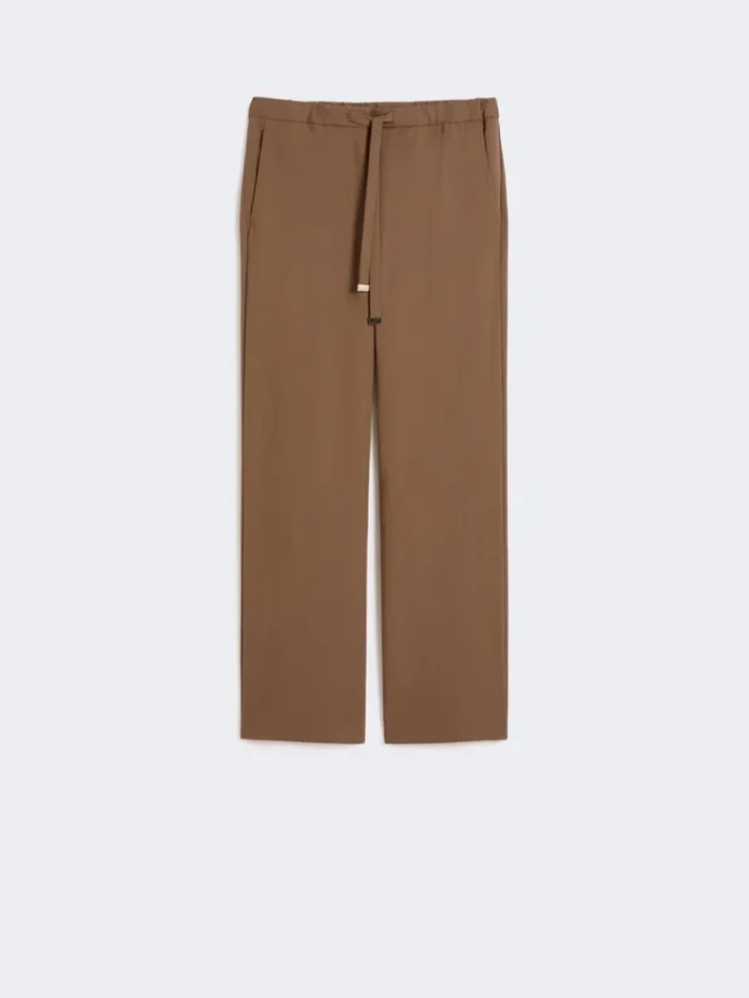 Wool gabardine trousers, camel