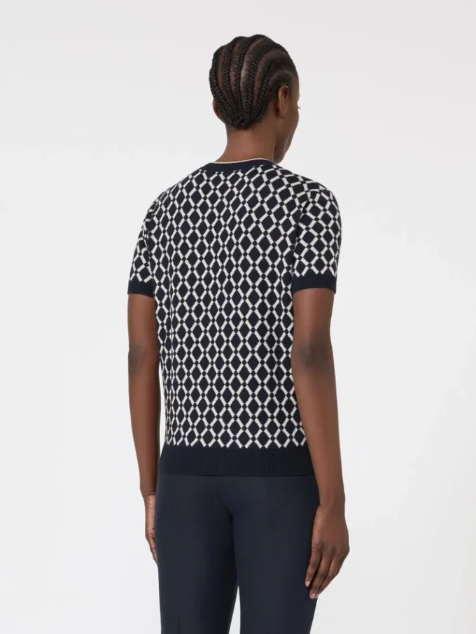 Wool jacquard jumper, ultramarine