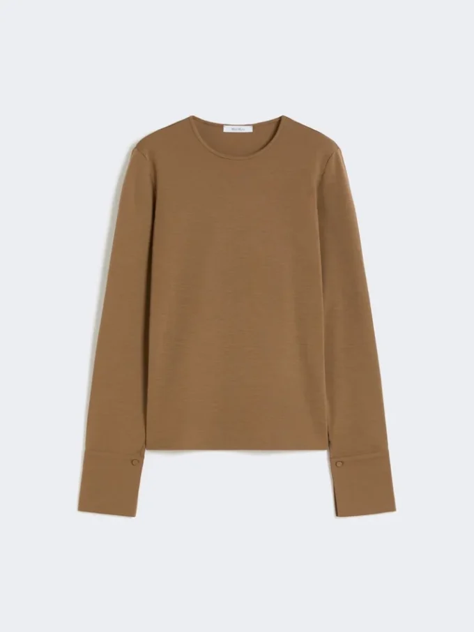 Wool jersey t-shirt, tobacco