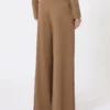 Wool jersey trousers, tobacco