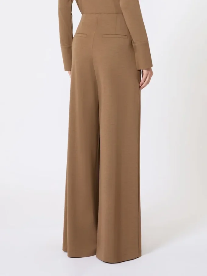 Wool jersey trousers, tobacco