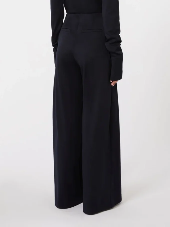 Wool jersey trousers, ultramarine