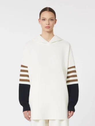 Wool-knit oversized jumper, ivory