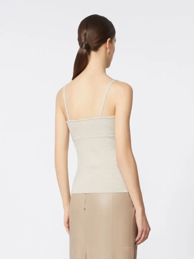 Wool-knit top, powder