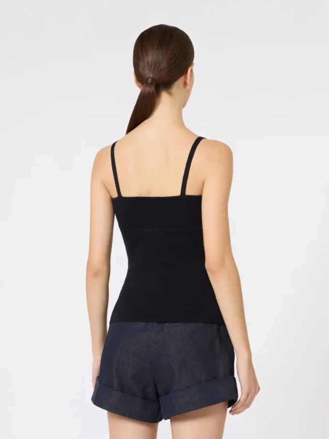 Wool-knit top, ultramarine