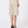Wool, mohair and silk canvas bermuda shorts, sand