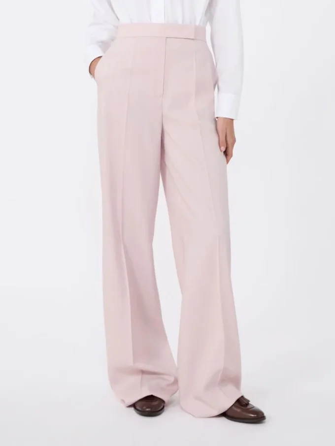 Wool, mohair and silk trousers, beige pink