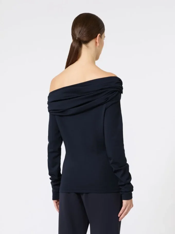 Wool off-the-shoulder top, ultramarine