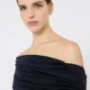 Wool off-the-shoulder top, ultramarine