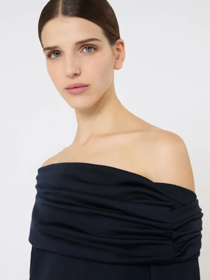 Wool off-the-shoulder top, ultramarine