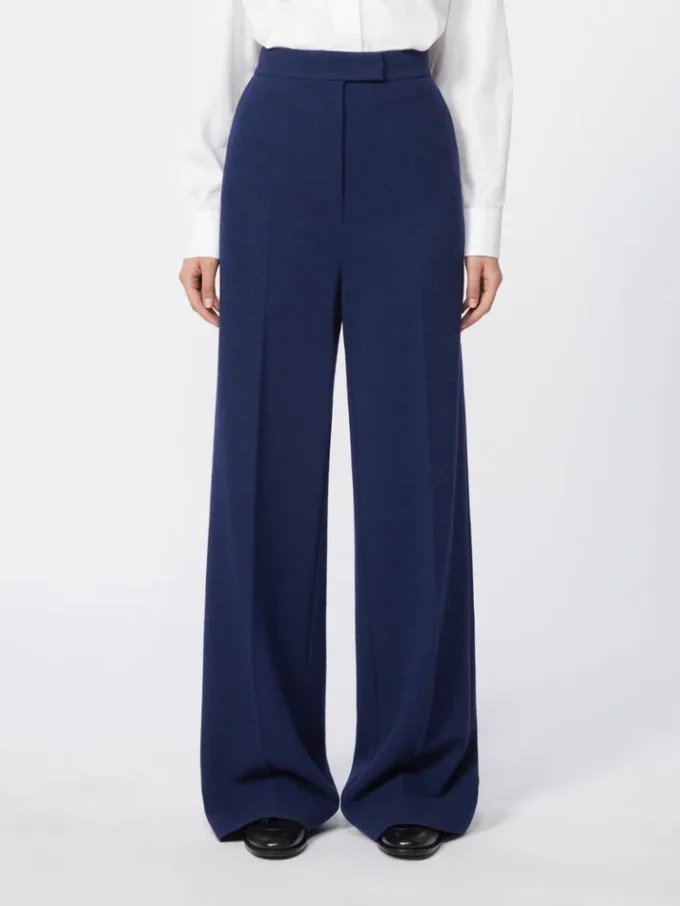 Wool piqua trousers, china blue