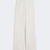 Wool piqua trousers, ivory