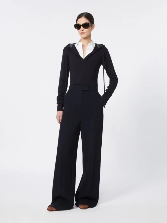 Wool piqua trousers, ultramarine