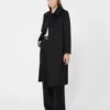 Wool robe coat, black