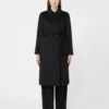 Wool robe coat, black