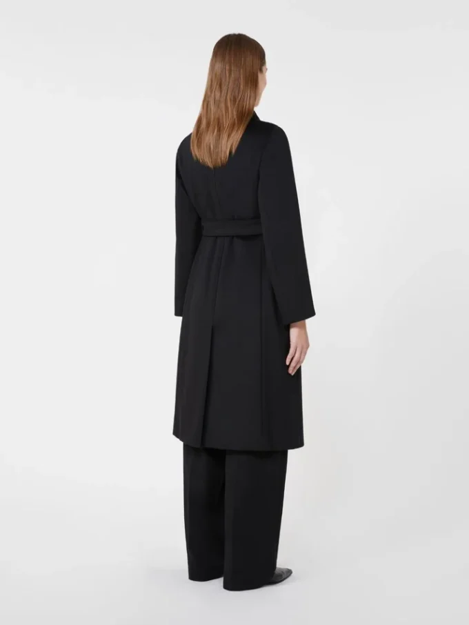 Wool robe coat, black